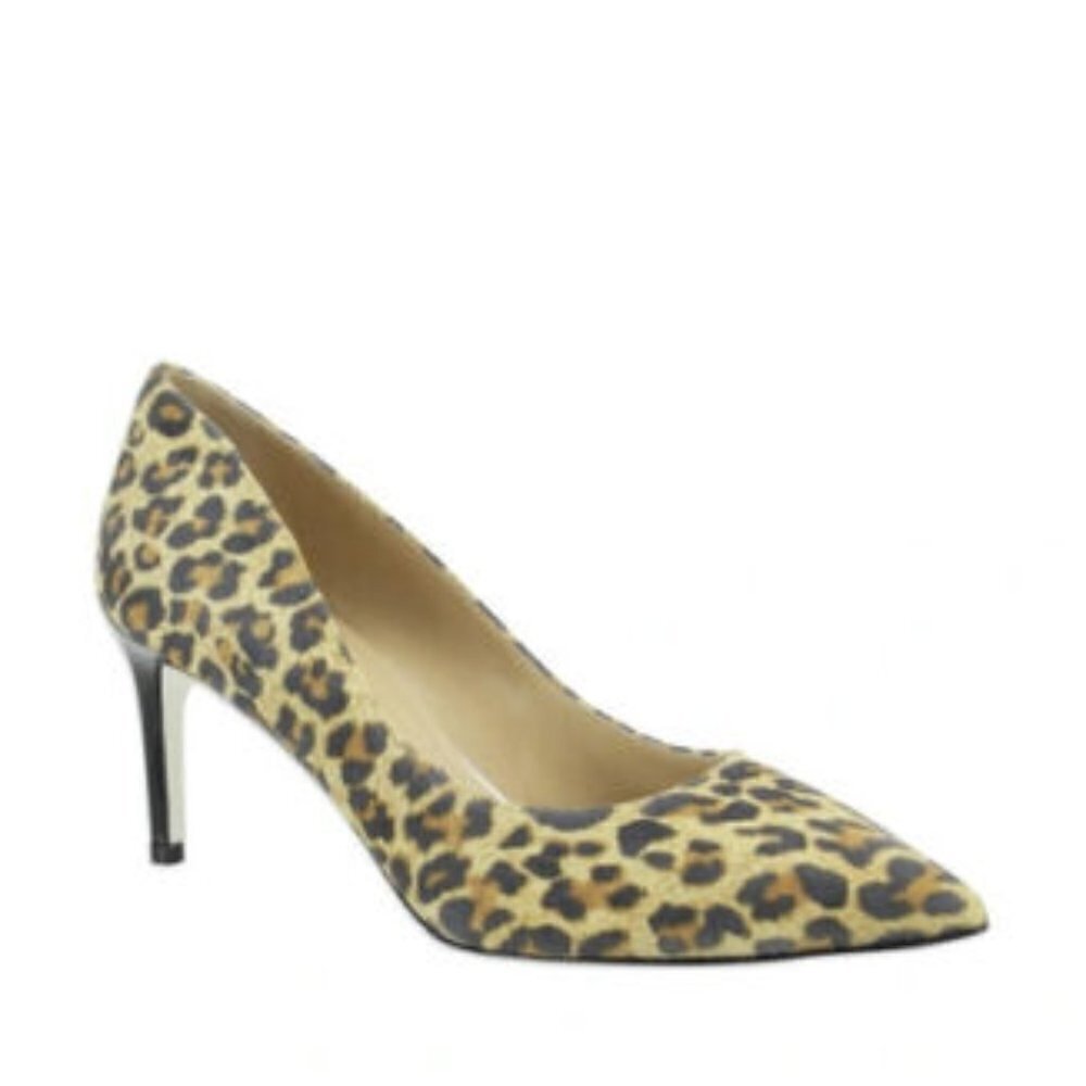 RON White "Cindy" Pointed Toe Leopard Heels BNWT Italy